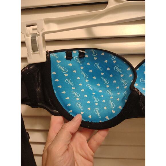 CANDIE'S Size 36B Nylon Spandex Black multiway Wired Push Up Padding Bra - Picture 6 of 11